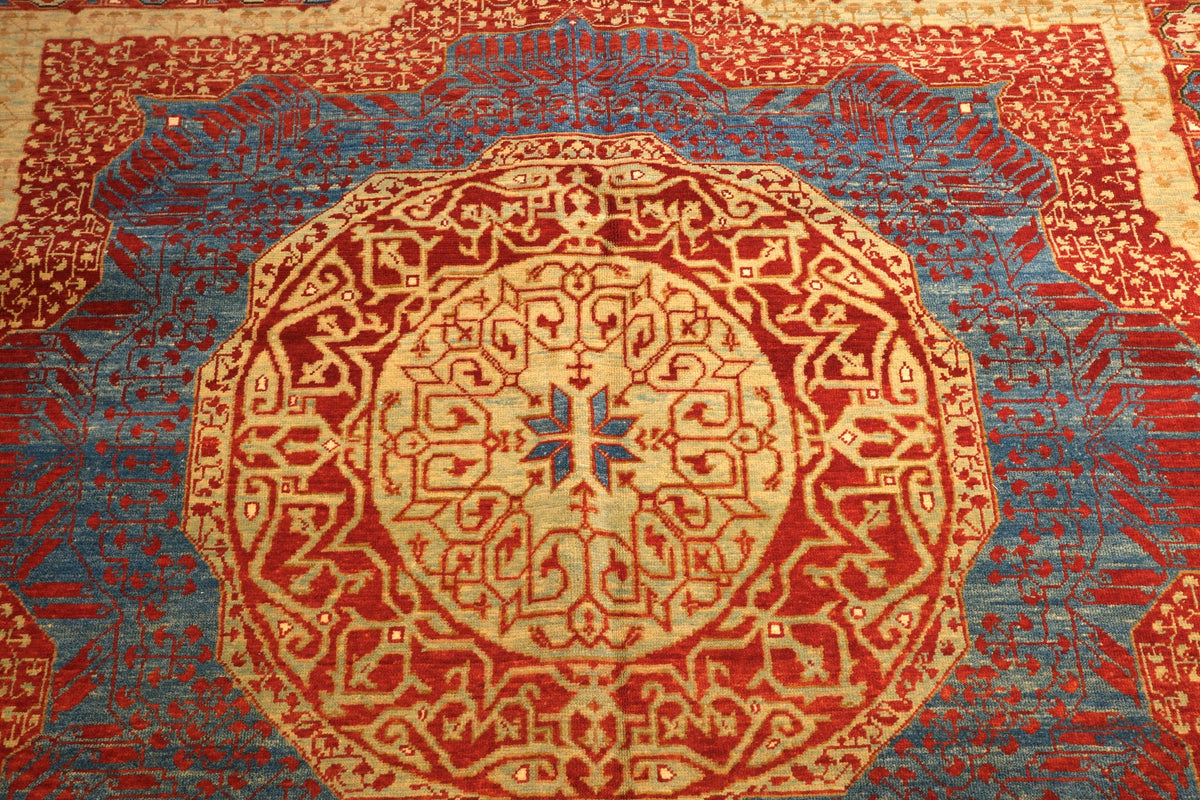Grand Mamluk Revival Carpet with Twin Medallions