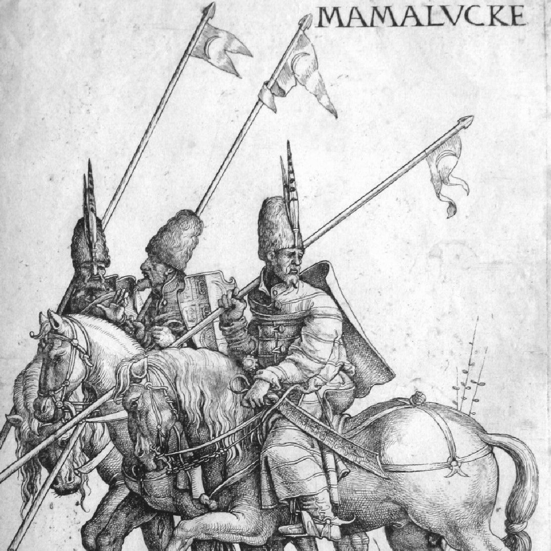 Photo: Three Mamelukes with Lances on Horseback