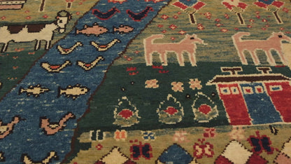 Village Theme Azeri Folk Life Rug