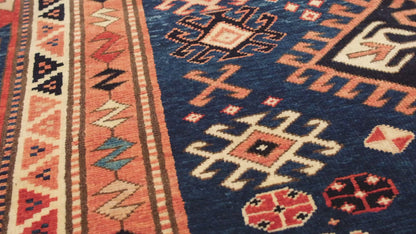 Kazak Rug with Hooked Medallions